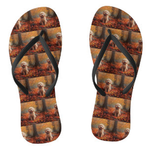 Cockapoo im Herbst Leaves Fall Inspiriert Flip Flops