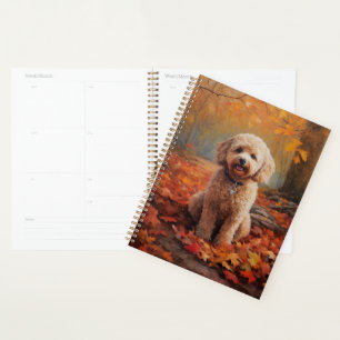 Cockapoo im Herbst Leaves Fall Inspiriert Planer