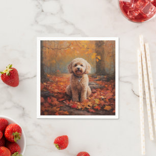 Cockapoo im Herbst Leaves Fall Inspiriert Serviette