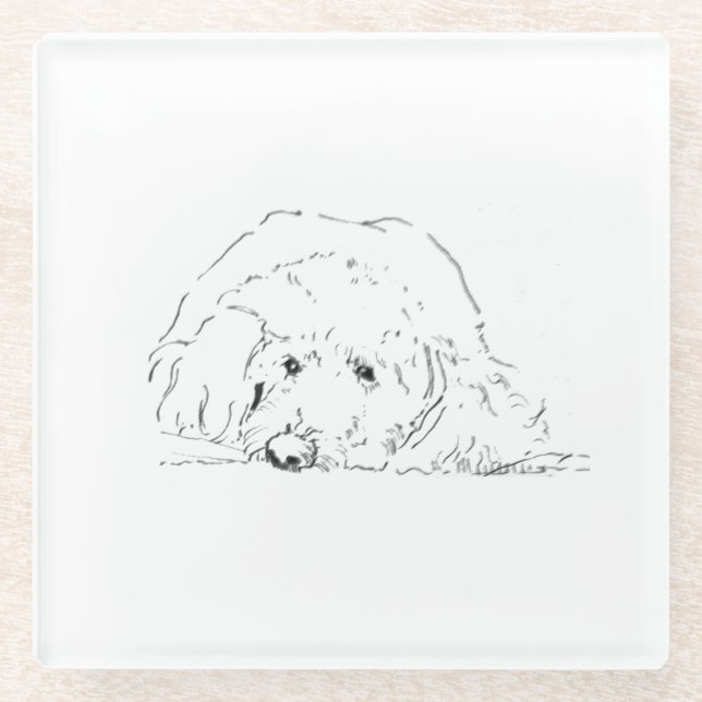 Cockapoo-Kaffeetassen, Geschenkideen für Hundebesi Glasuntersetzer (Vorderseite)