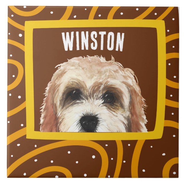 Cockapoo, kundenspezifische Foto Rahmen Keramik Ti Fliese (Vorderseite)