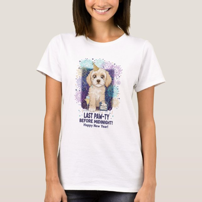 Cockapoo Last Paw-ty 2026! Happy New Year T-Shirt (Vorderseite)