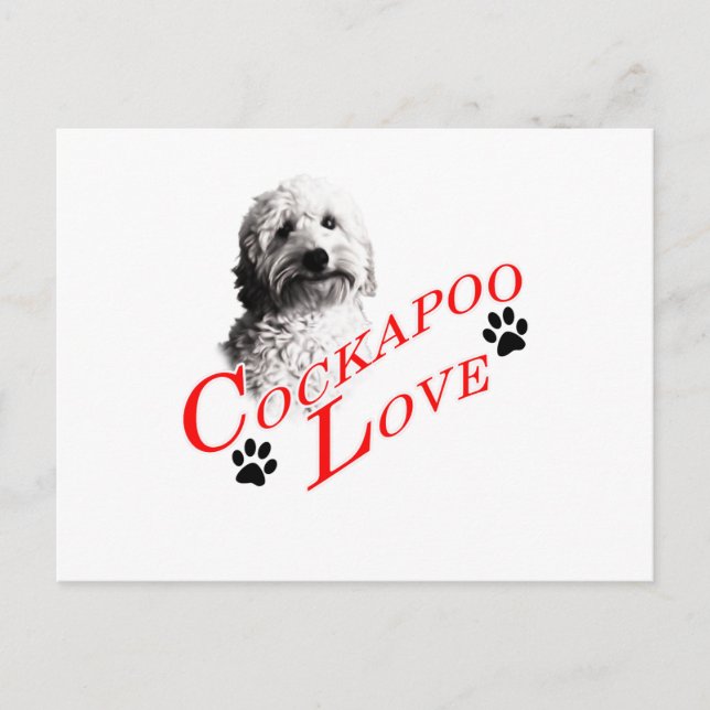 Cockapoo-Liebe Postkarte (Vorderseite)
