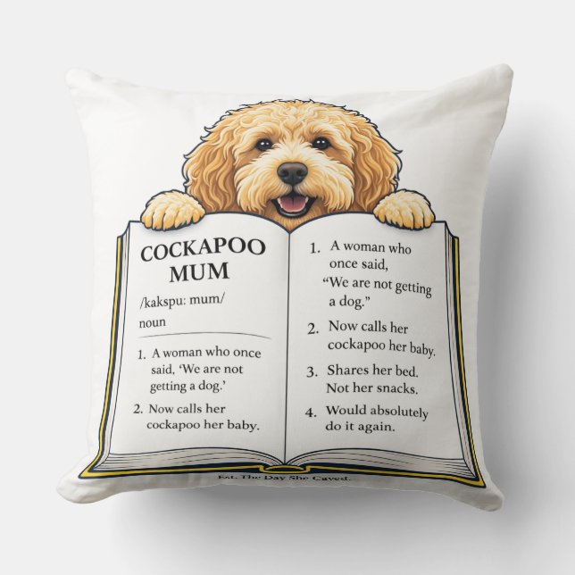 Cockapoo-Mama-Definition Geschenk | Lustiges Hunde Kissen (Vorderseite)