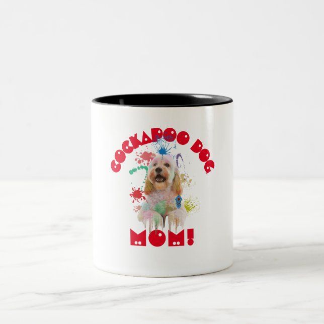Cockapoo Mama Hund Lover Beste Hunde Mama je Zweifarbige Tasse (Mittel)