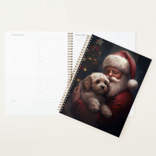 Cockapoo mit dem Weihnachtsmann Weihnachten Planer