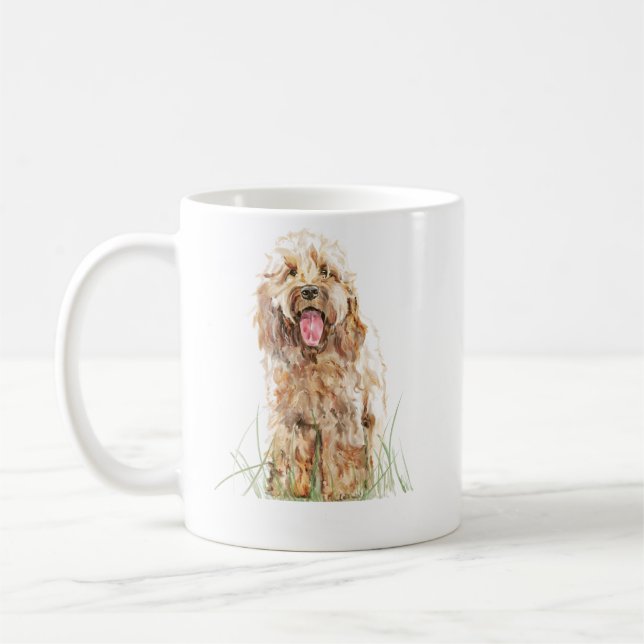 Cockapoo Mug, Dog Lover Gift, Cockapoo Art Mug (Gauche)