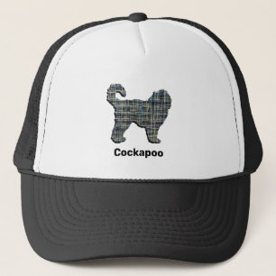 Cockapoo Niedlich Hunde Silhouette Grid Custom Truckerkappe