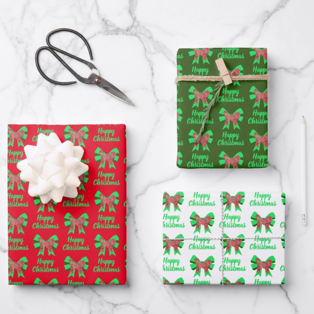 Cockapoo Niedlicher Weihnachtshund & Bow Wrapping Geschenkpapier Set (Vorderseite)