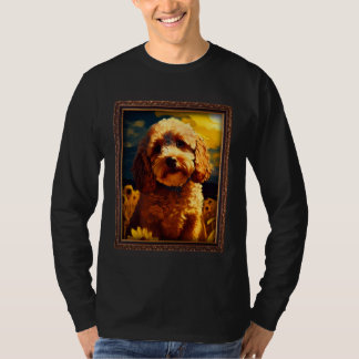 Cockapoo Painting Sunflower Flower Mom Women Flora T-Shirt