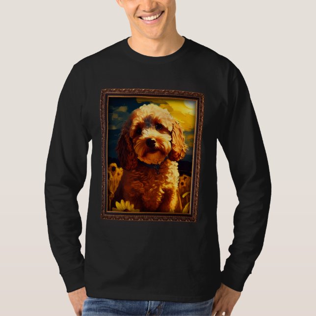 Cockapoo Painting Sunflower Flower Mom Women Flora T-Shirt (Vorderseite)