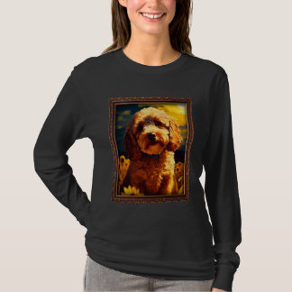 Cockapoo Painting Sunflower Flower Mom Women Flora T-Shirt