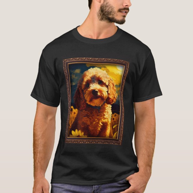 Cockapoo Painting Sunflower Flower Mom Women Flora T-Shirt (Vorderseite)