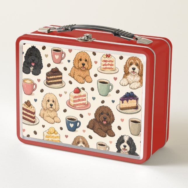 Cockapoo Pattern Lunchbox Cute Dog Gift (Vorderseite)
