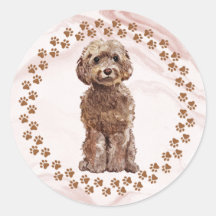 Cockapoo Paw Prints und Marmoruntergrund