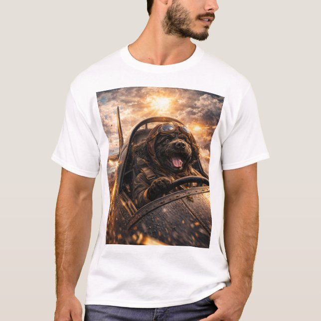 Cockapoo Pilot T Shirt Dog Pilot Gift (Vorderseite)
