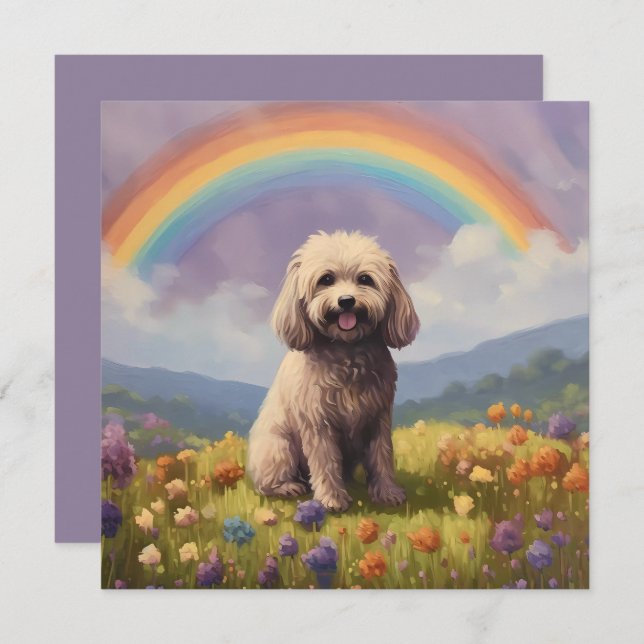 Cockapoo Rainbow Bridge Memorial Custom Dog Name (Vorne/Hinten)