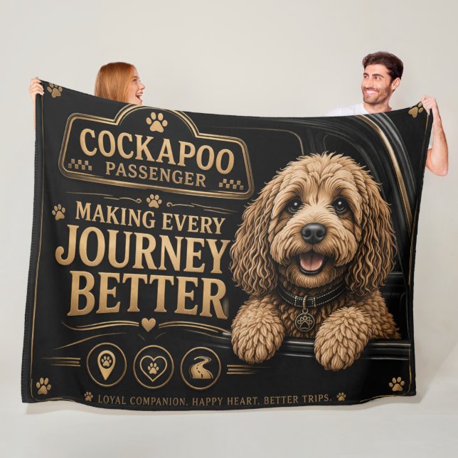 Cockapoo-Reisedecke - Geschenk für Hundebesitzer Fleecedecke (Beispiel)