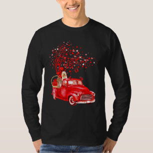Cockapoo Riding Red Truck Valentine Butterfly Höre T-Shirt