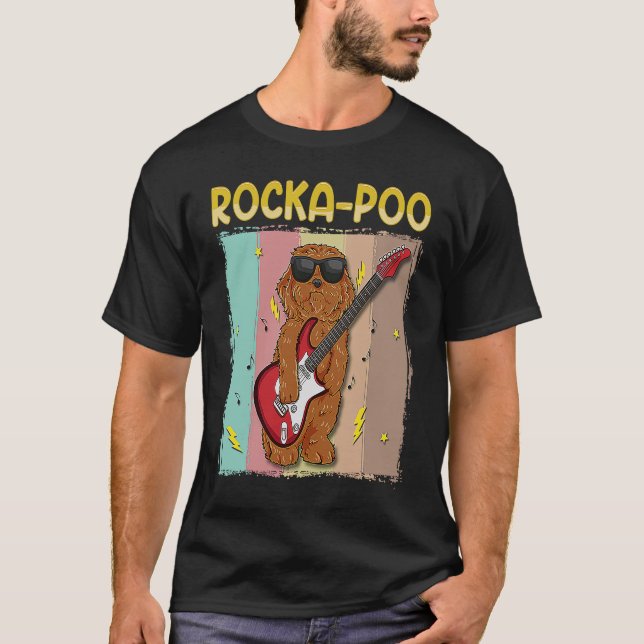 Cockapoo Rockstar Rocka Poo Dog  Blues Master T-Shirt (Vorderseite)