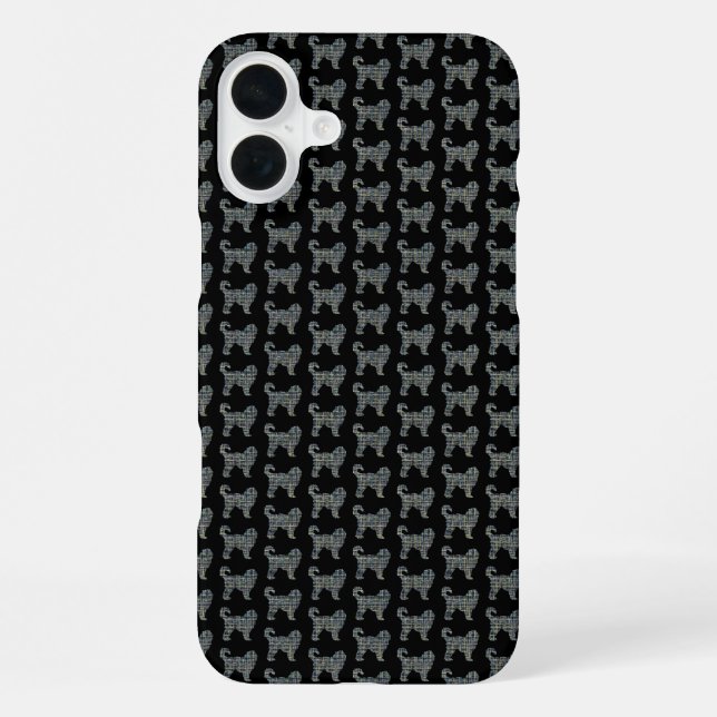 Cockapoo Silhouette Gelb & Schwarz iPhone 16 Plus Hülle (Rückseite)