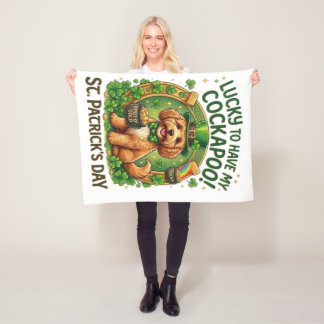 Cockapoo St. Patrick's Day Glückshund Topf Gold Fleecedecke