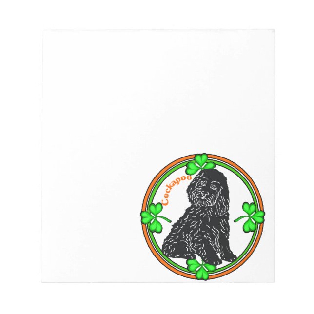 Cockapoo St Patrick's Day Notizblock (Vorderseite)