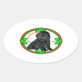 Cockapoo St Patrick's Day Ovaler Aufkleber