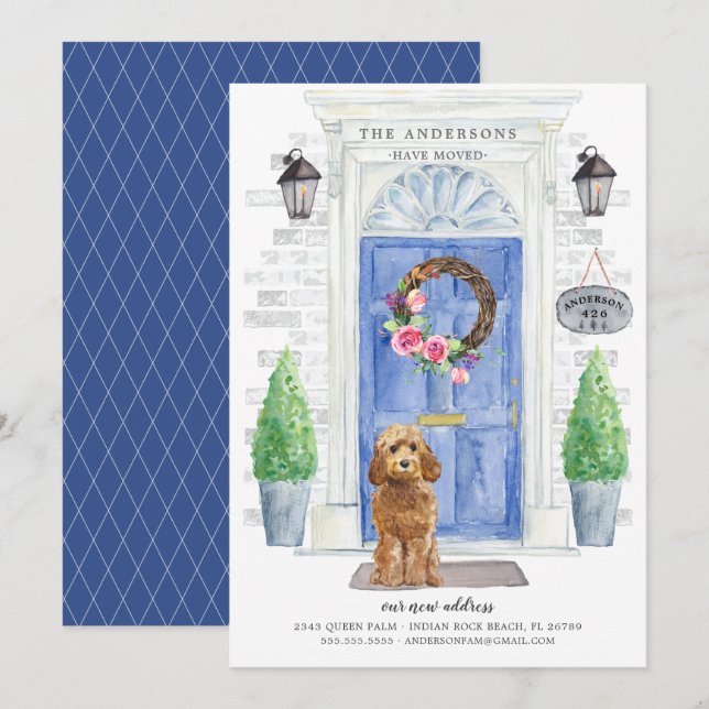 Cockapoo-Tor-Ankündigung für Golden Honey Einladung (Vorne/Hinten)