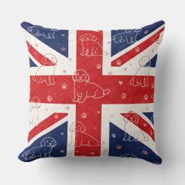 Cockapoo UK-Geschenk | Union Jack Hundekissen Kissen
