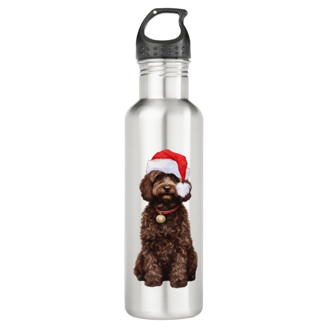 Cockapoo Weihnachten Edelstahlflasche (Vorderseite)