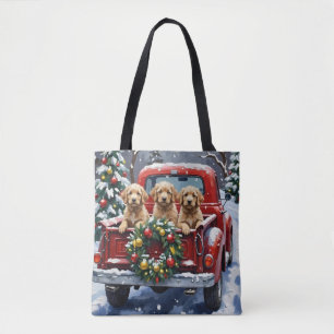 Cockapoo Weihnachten Rotes Lastwagen Urlaub Tasche