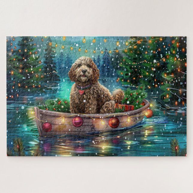 Cockapoo Weihnachtliche Reise (Horizontal)
