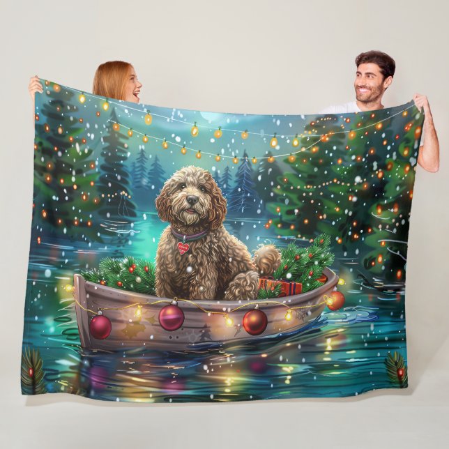 Cockapoo Weihnachtliche Reise Fleecedecke (Beispiel)