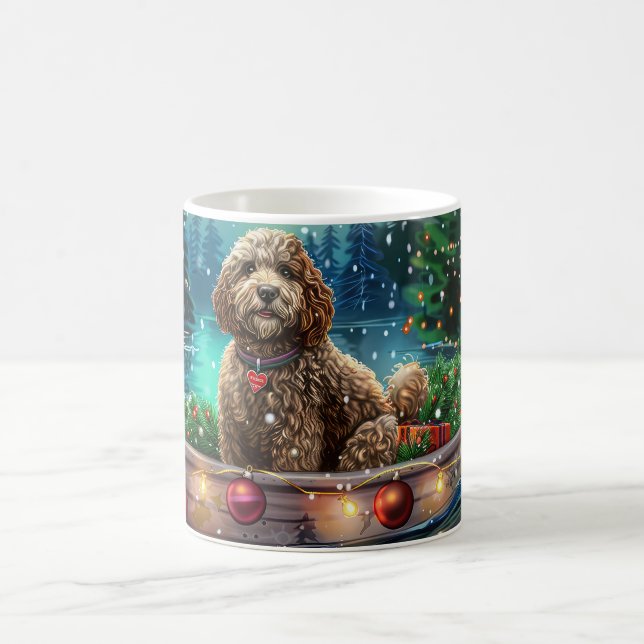 Cockapoo-Weihnachts-Festreise Kaffeetasse (Mittel)