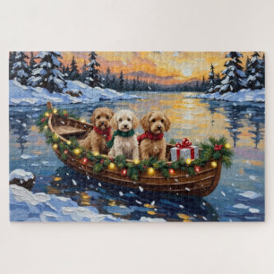 Cockapoo-Weihnachtsboot-Feiertag