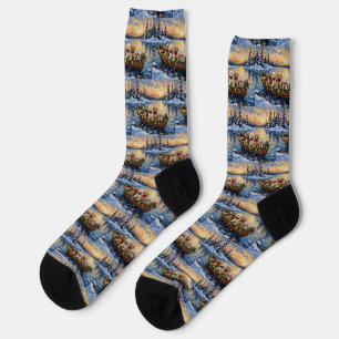 Cockapoo-Weihnachtsboot-Feiertag Socken