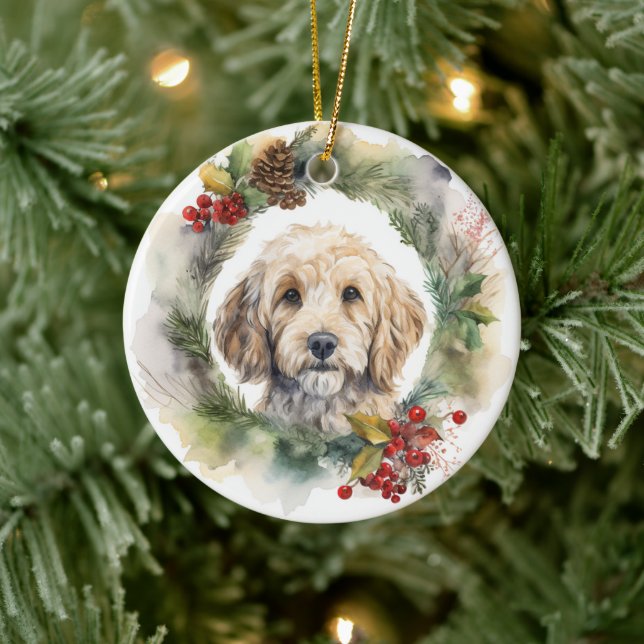 Cockapoo Weihnachtsfeier Festliche Jungfrau Keramik Ornament (Baum)