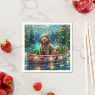 Cockapoo Weihnachtsfest Reise Serviette
