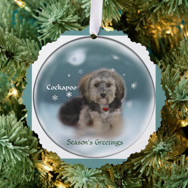Cockapoo Weihnachtsgeschenke Ornament Karte (Insitu (Baum))