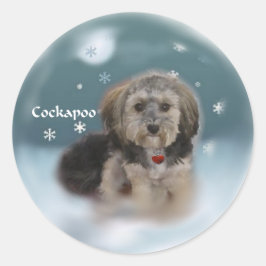 Cockapoo Weihnachtsgeschenke Runder Aufkleber