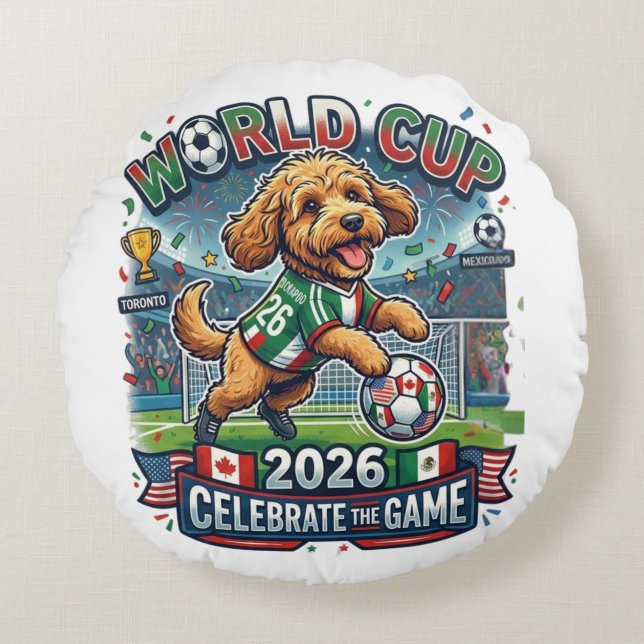Cockapoo-Weltmeisterschaft 2026 Rundes Kissen (Vorderseite)