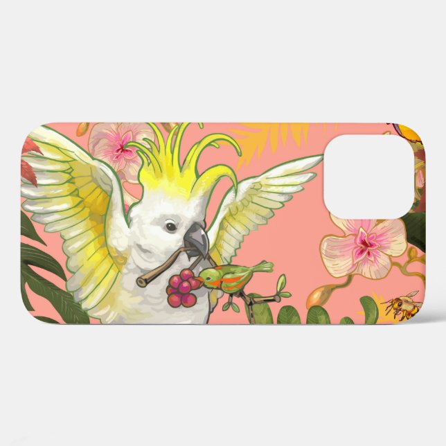 Cockatiel auf Rosa Case-Mate iPhone Hülle (Rückseite (Horizontal))