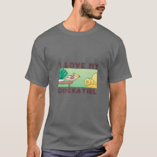 Cockatiel Bird Liebe Design Cockatiel Eigentümer T-Shirt