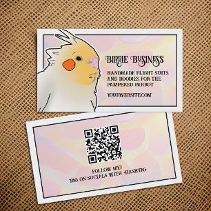 Cockatiel Bird Züchter Parrot Toy Social Media QR Visitenkarte
