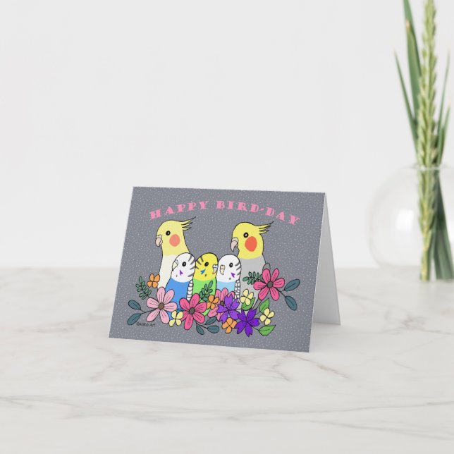 Cockatiel Budgies Parakeet Bird Liebhaber Geburtst Karte (Vorderseite)