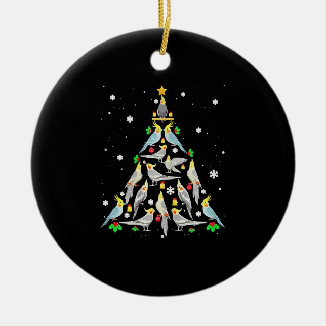 Cockatiel Christmas Tree Funny Cockatiel Bird Chri Keramik Ornament (Vorne)