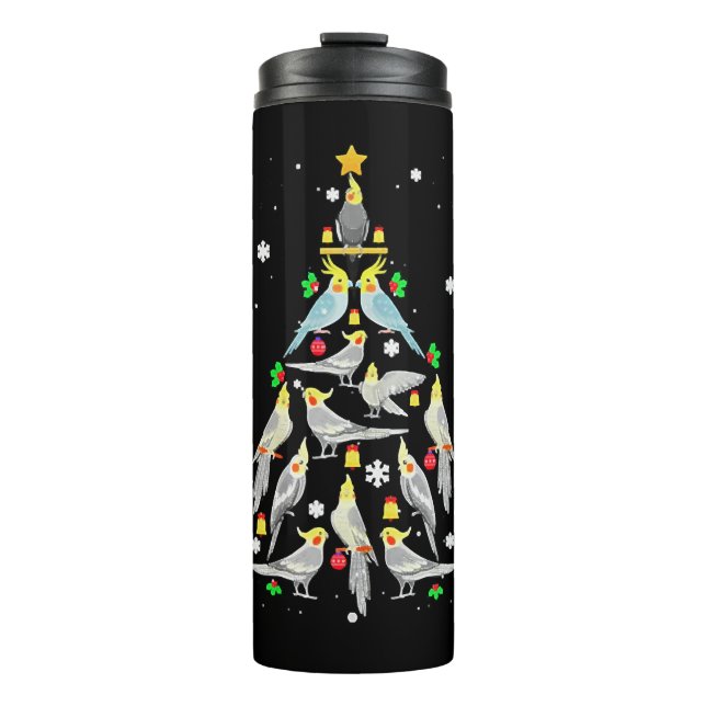 Cockatiel Christmas Tree Funny Cockatiel Bird Chri Thermosbecher (Vorderseite)