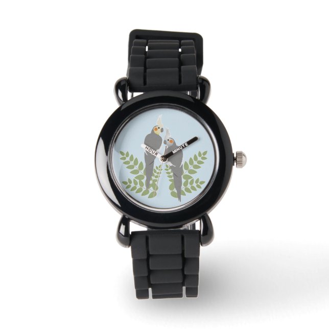 Cockatiel Couple Armbanduhr (Vorderseite)