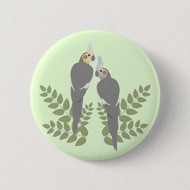 Cockatiel Couple Button (Vorderseite)